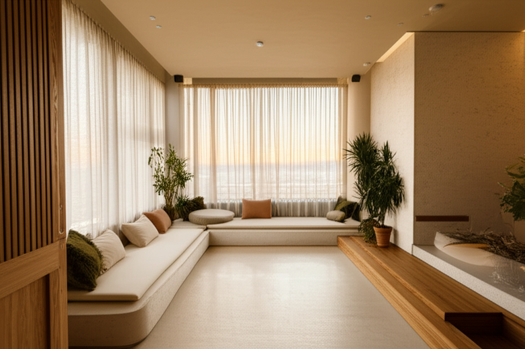 Serene wellness spa interior